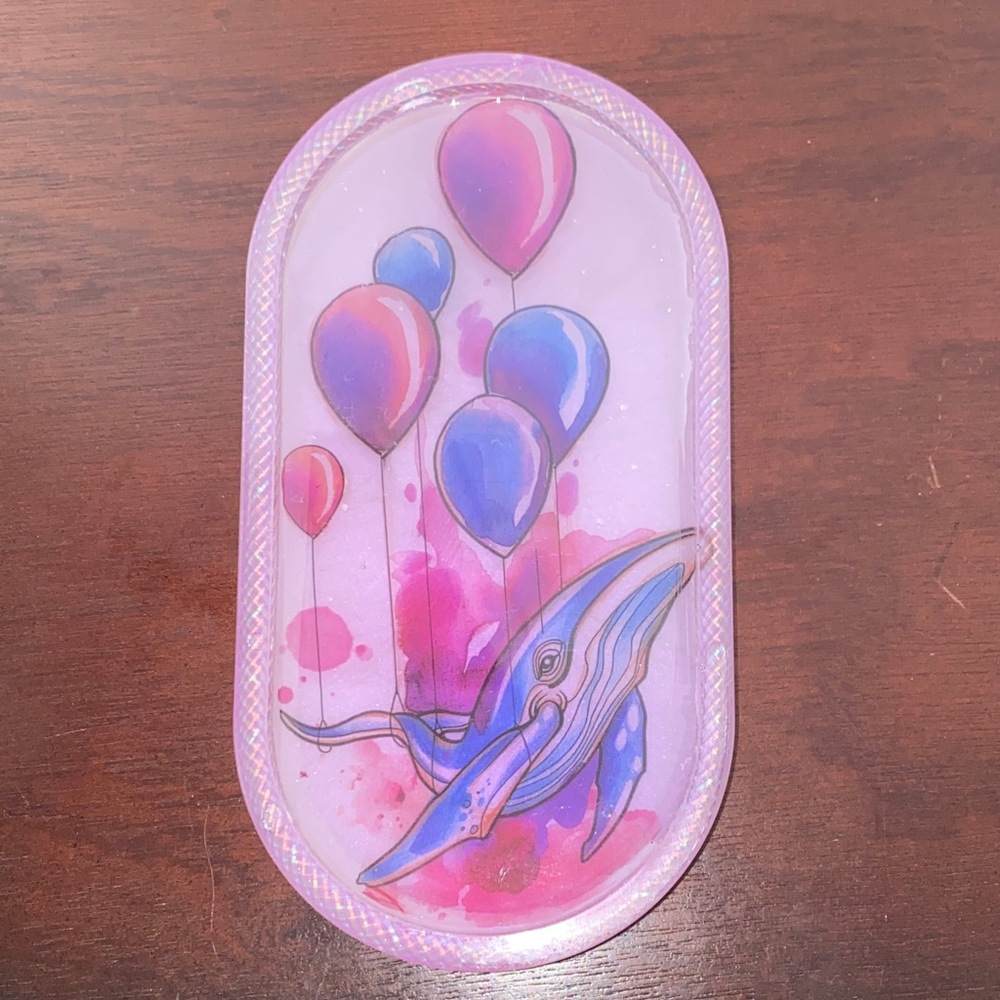 Whale and Balloons Tray - Handmade with Resin